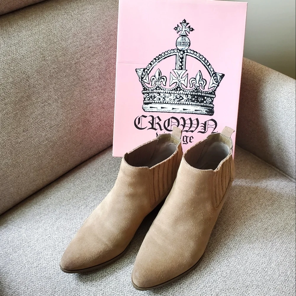 Crown Vintage Genuine Suede Ankle Booties 8